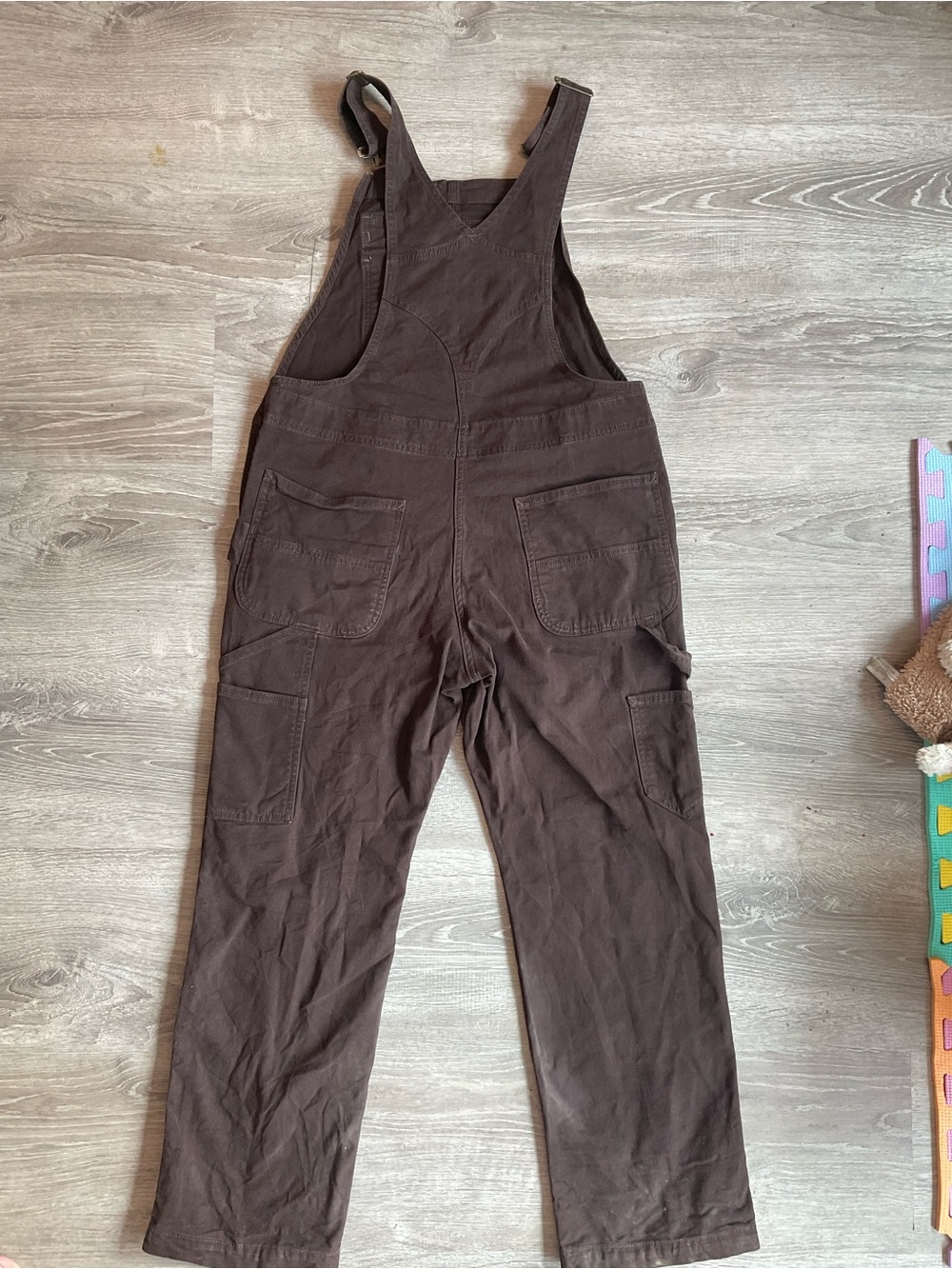 🥕Carhartt Brown Duck Canvas Double Knee Bib Overalls Womens M Workwear Gorpcore - Picture 2 of 11